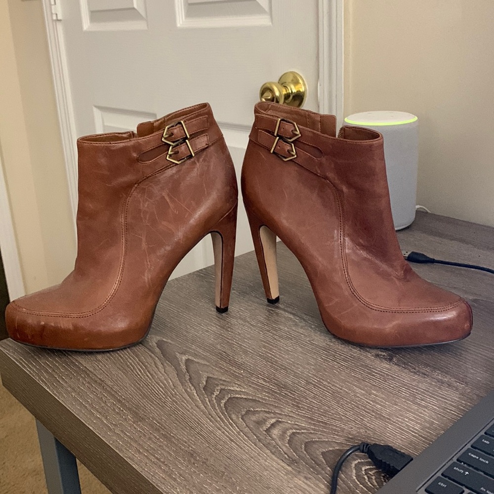 Sam Edelman Cognac colored booties … worn twice